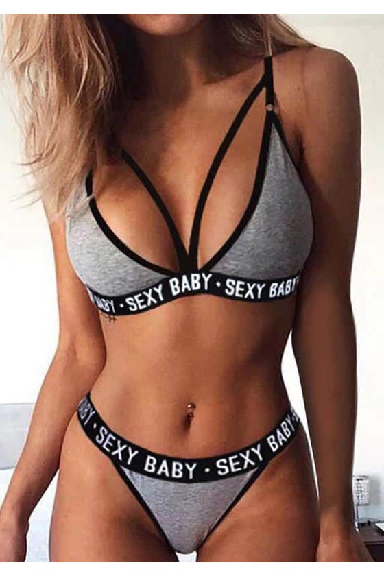 Lingerie grey sexy baby